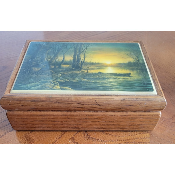 Morning Glow by Terry Redlin Art Hinged Wooden Storage Trinket Jewelry Box - Picture 1 of 13